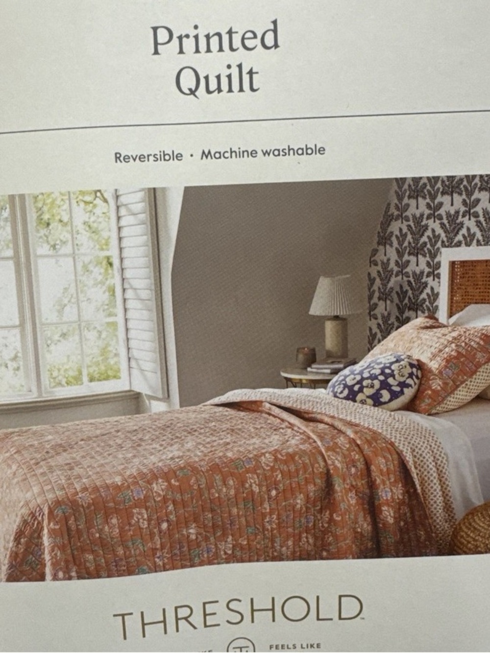 Threshold Rust Floral Quilted Bedspread